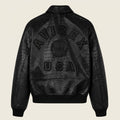 Avirex Limited Edition Croc Icon Inspired Leather Bomber Jacket – Black