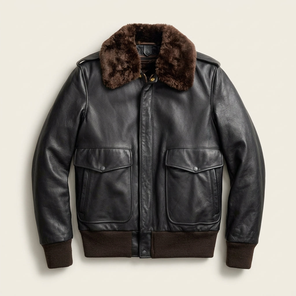 Schott 184SM A-2 Inspired Men's Leather Flight Jacket – Brown