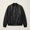 AllSaints Morten Inspired Men's Leather Bomber Jacket – Black
