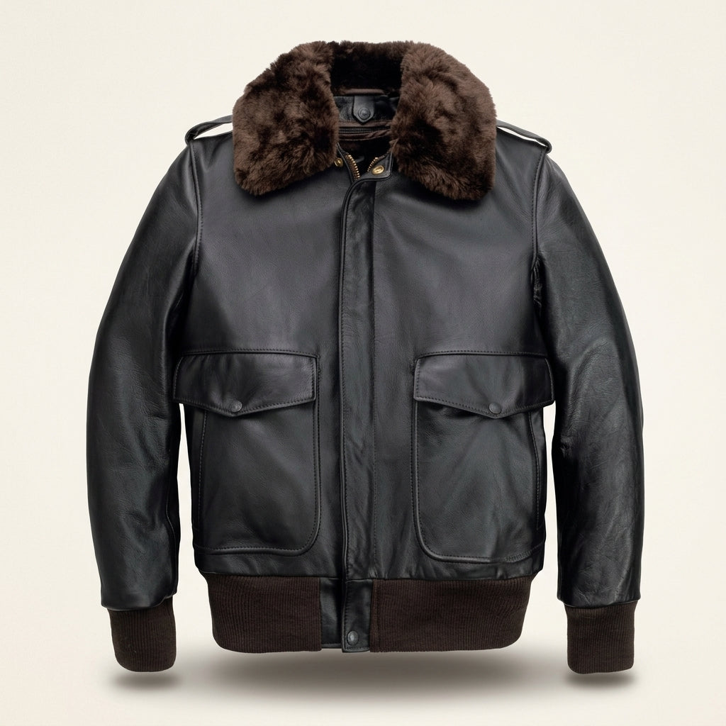 Schott 184SM A-2 Inspired Men's Leather Flight Jacket – Brown