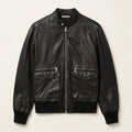 AllSaints Hiro Inspired Men's Leather Bomber Jacket – Black