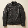 Belstaff V Racer Inspired Men's Leather Cafe Racer Jacket – Black
