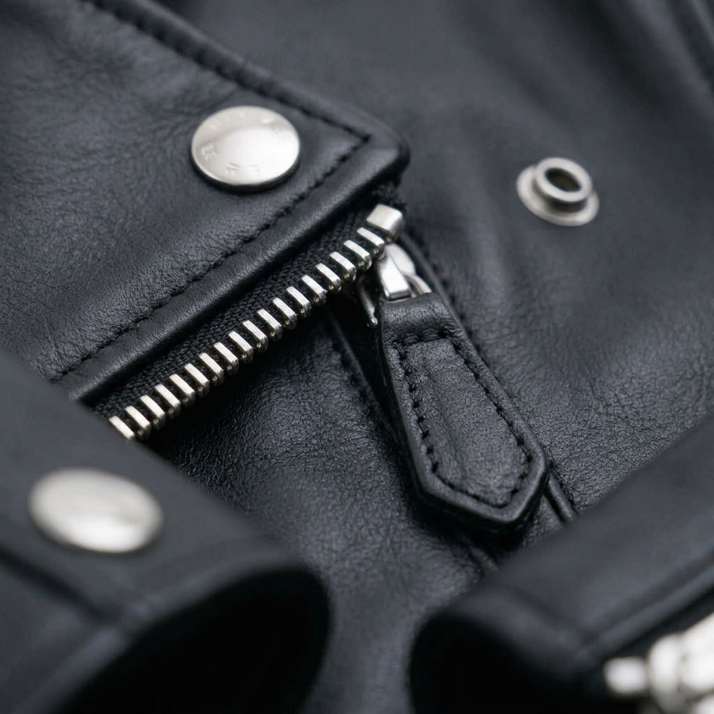 Schott Perfecto 618 Inspired Men's Leather Biker Jacket – Black