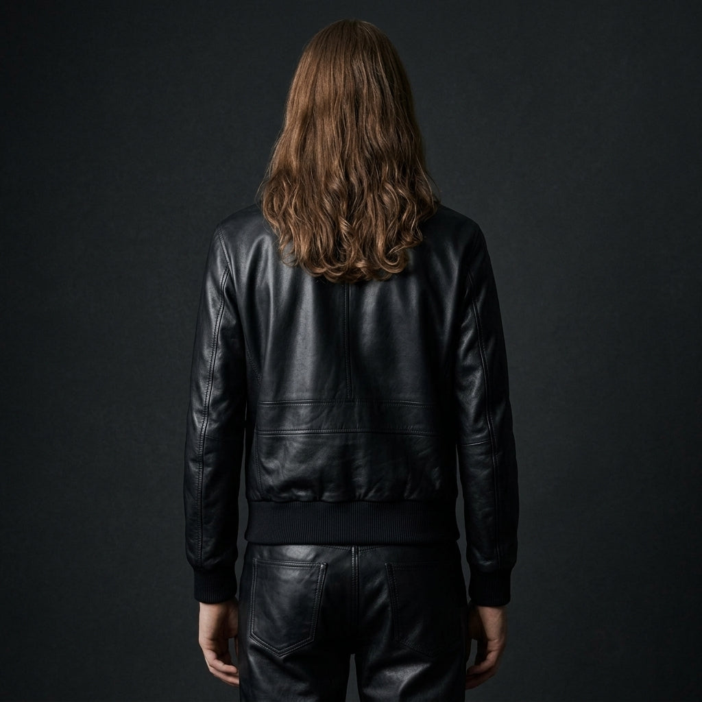 AllSaints Hiro Inspired Men's Leather Bomber Jacket – Black