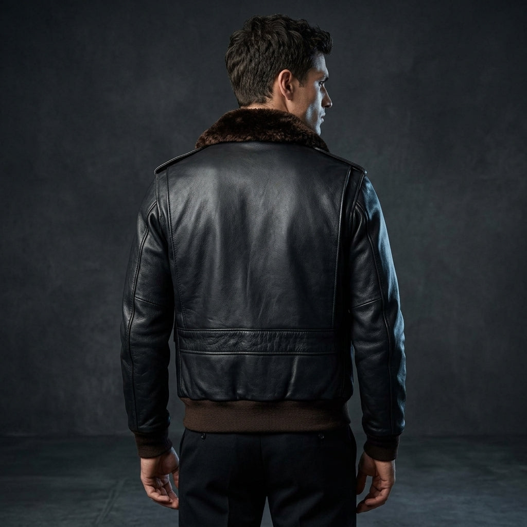 Schott 184SM A-2 Inspired Men's Leather Flight Jacket – Brown