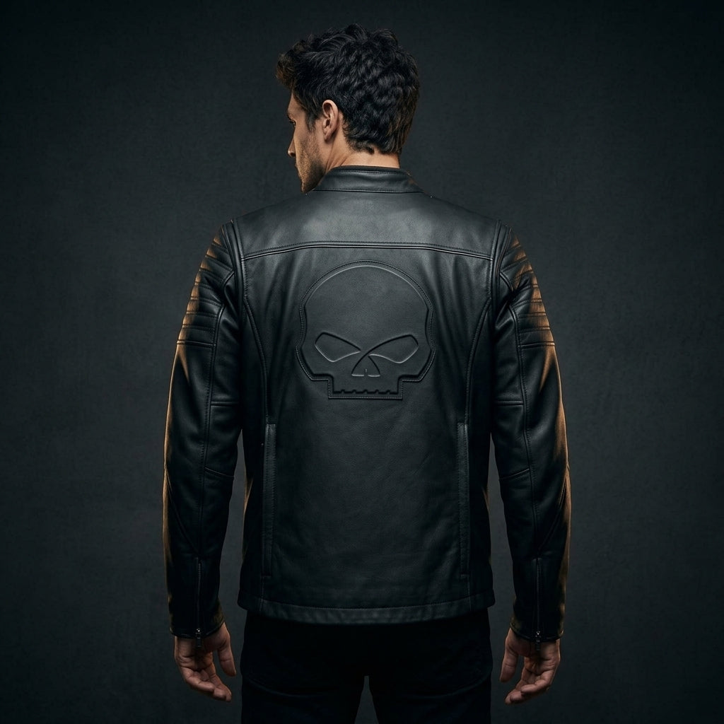 Harley-Davidson Willie G Skull Inspired Leather Jacket | Caverno
